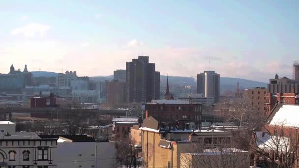 Widok Syracuse Nowy Jork Wcześnie Rano Patrick Day Marca 2018 — Wideo stockowe