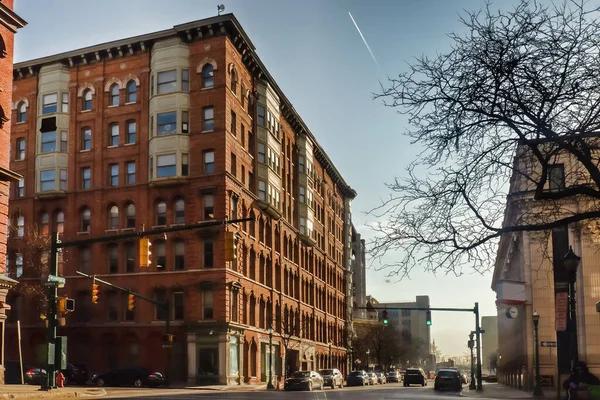 Corner Warren Washington Streets Downtown Syracuse New York March 2020 — Stock Photo, Image