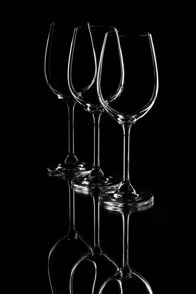 Glassware Black Background — Stock Photo, Image