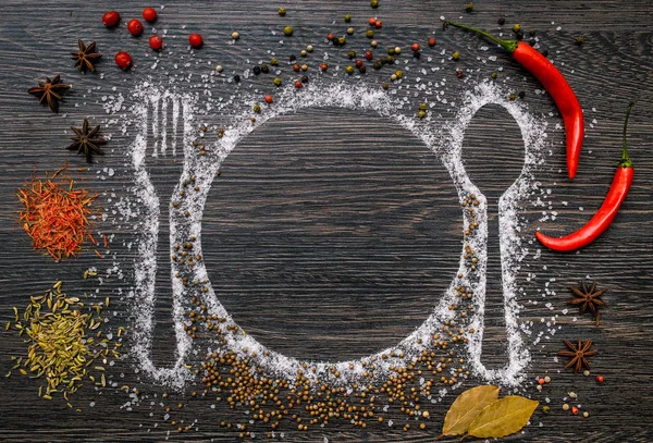 arka plan baharat ve yemekleri