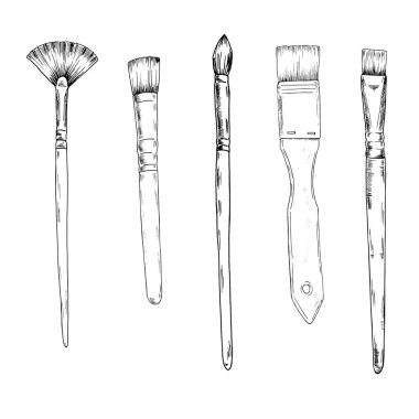 vektör çizim Tasarım sanat araçlar kümesi desen beyaz arka plan üzerinde izole