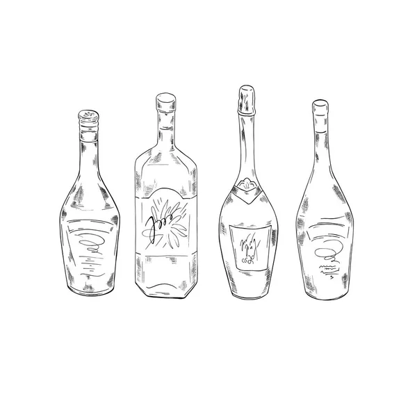Vektor Illustration Design Von Flaschen Auf Hintergrund Gesetzt — Stockvektor