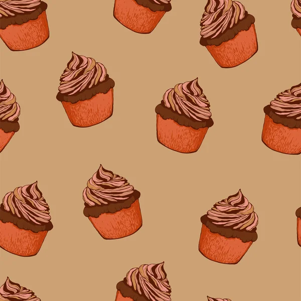 Vector Ilustración Diseño Pasteles Dulces Sin Costura Patrón Fondo — Archivo Imágenes Vectoriales