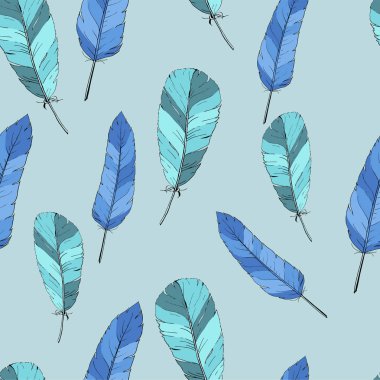 vektör çizim tasarım tüyler Dikişsiz desen arka plan