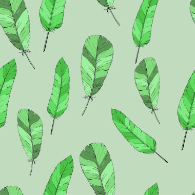 vektör çizim tasarım tüyler Dikişsiz desen arka plan