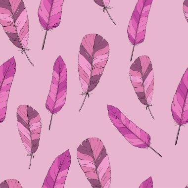 vektör çizim tasarım tüyler Dikişsiz desen arka plan