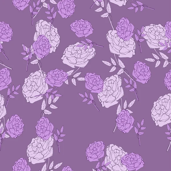 Векторна Ілюстрація Дизайну Квіткового Візерунка Фіолетовому Фоні — стоковий вектор