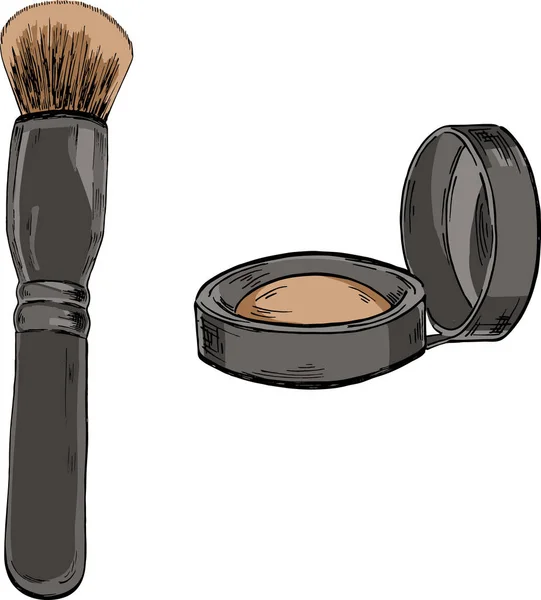 Vektor Illustration Utformningen Makeup Ikonen Med Puder För Hud Bakgrund — Stock vektor
