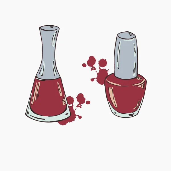 Desenho Ilustração Vetorial Verniz Vermelho Isolado Sobre Fundo Branco — Vetor de Stock