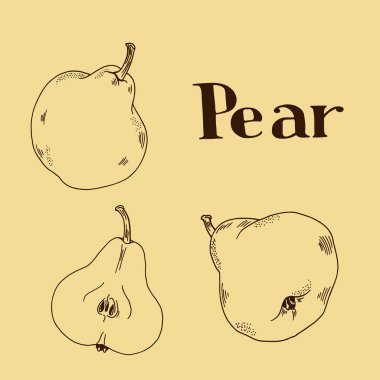 vektör çizim tasarım taze sarı armut arka plan ayarla