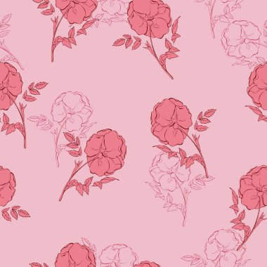 vektör çizim tasarım çiçek deseninin pembe bir arka plan üzerinde