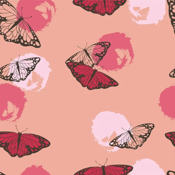 Vektor Illustration Design Der Schmetterlinge Nahtlose Muster Hintergrund — Stockvektor