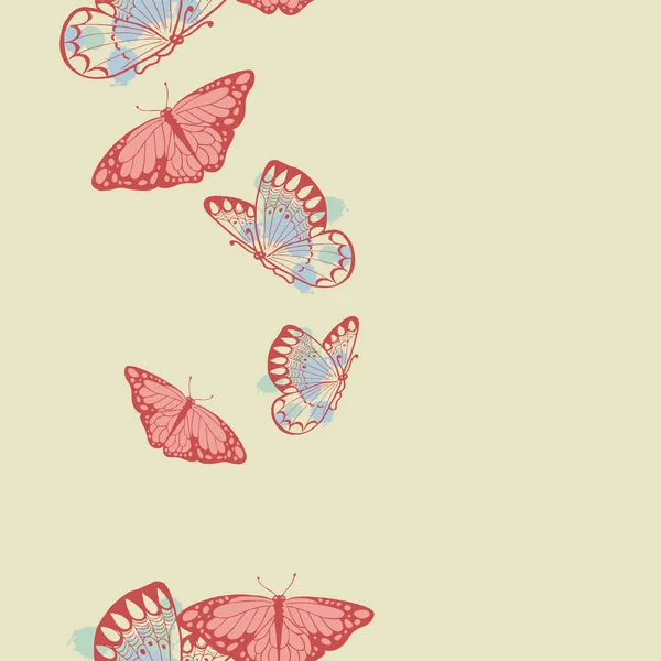 Vektor Illustration Design Der Schmetterlinge Nahtlose Muster Hintergrund — Stockvektor