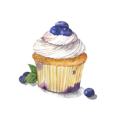 tatlı suluboya resim üzerinde izole beyaz arka plan krep