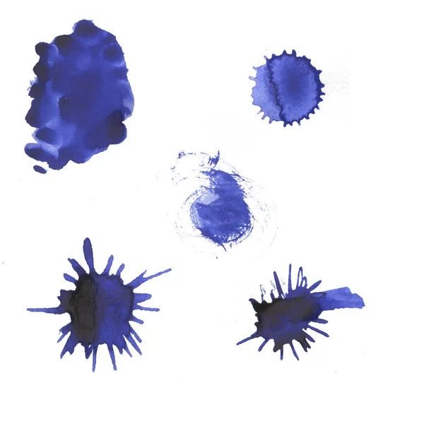 Aquarela Pintura Azul Salpicos Sem Costura Fundo Padrão — Fotografia de Stock