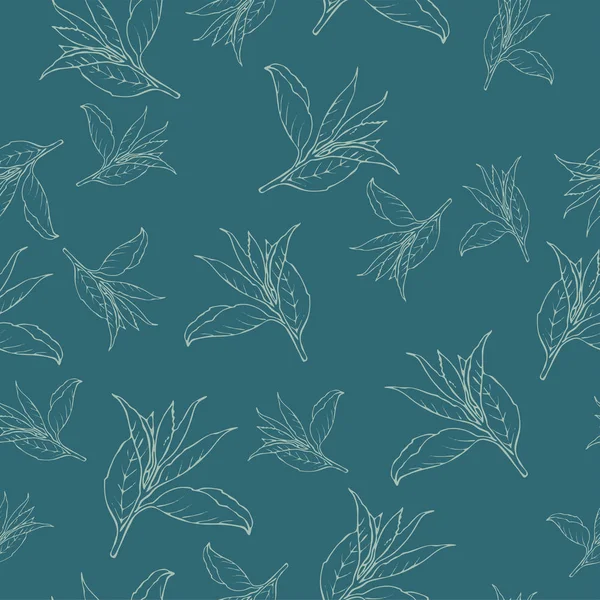 Dikişsiz desen arka plan vektör çizim güzel çay yaprakları 