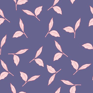 Dikişsiz desen arka plan vektör çizim güzel çay yaprakları 