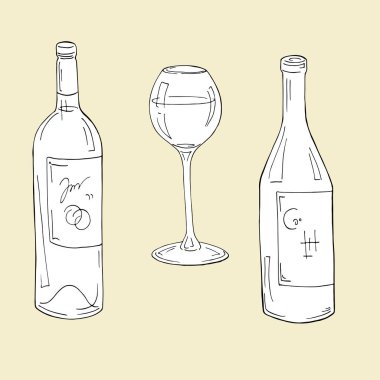 vektör çizim tasarım cam ve arka plan üzerinde ayarla şişe