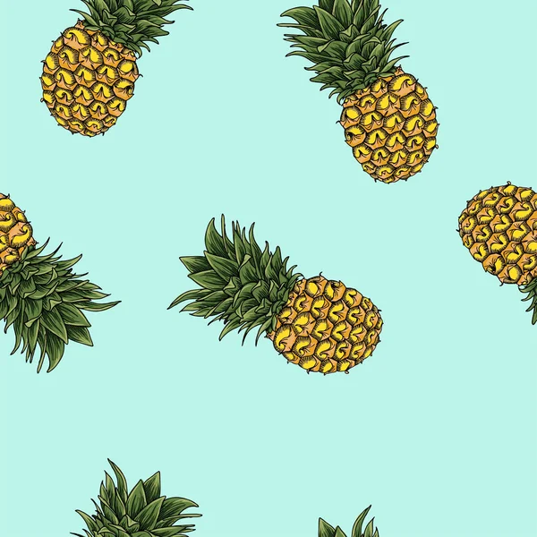 Diseño Ilustración Vectorial Fondo Sin Costura Piña Fresca — Archivo Imágenes Vectoriales