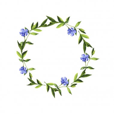 güzel yeşil çelenk ile blue Bell'de çiçek desen arka plan tasarımını illüstrasyon vektör 