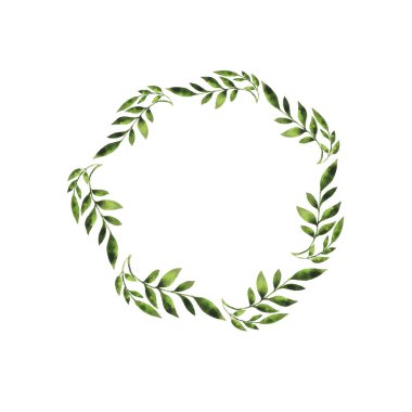 vektör çizim tasarım güzel bahar çelenk yeşil yaprak 