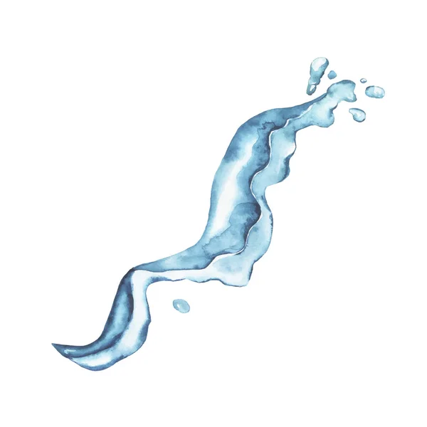 Vector Illustratie Ontwerp Van Aquarel Van Schone Blauwe Water Splash — Stockvector