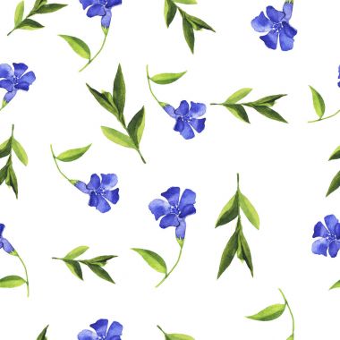 blue Bell'de çiçek Dikişsiz desen arka plan güzel suluboya resim 