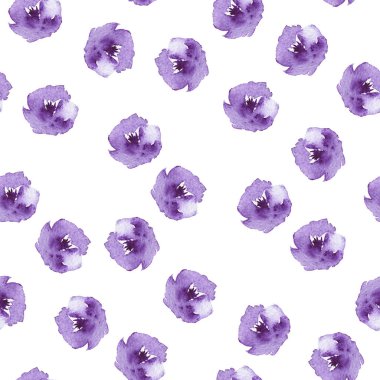 Mor lotus çiçekleri Dikişsiz desen arka plan güzel suluboya resim 