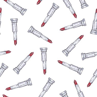 arka plan üzerinde kırmızı rujları Dikişsiz desen illüstrasyon tasarımı