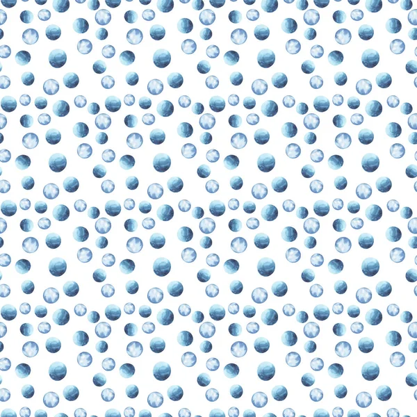 watercolor painting of blue dots seamless pattern background