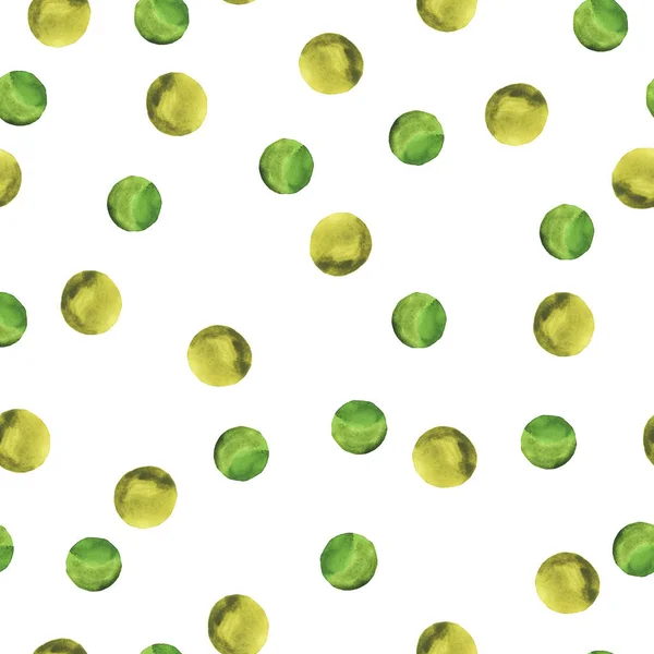 Akvarell Målning Gröna Prickar Sömlös Bakgrund — Stockfoto