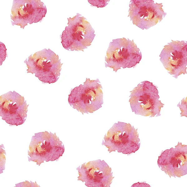 Krásná Malba Akvarel Jarní Růžové Květy Vzor Bezešvé Pozadí — Stock fotografie