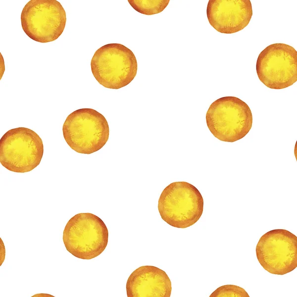 Aquarell Malerei Von Gelben Punkten Nahtlose Muster Hintergrund — Stockfoto