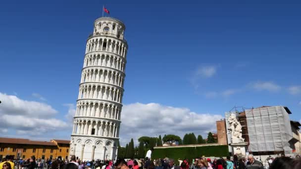 En handhållen skott av det lutande tornet i Pisa — Stockvideo