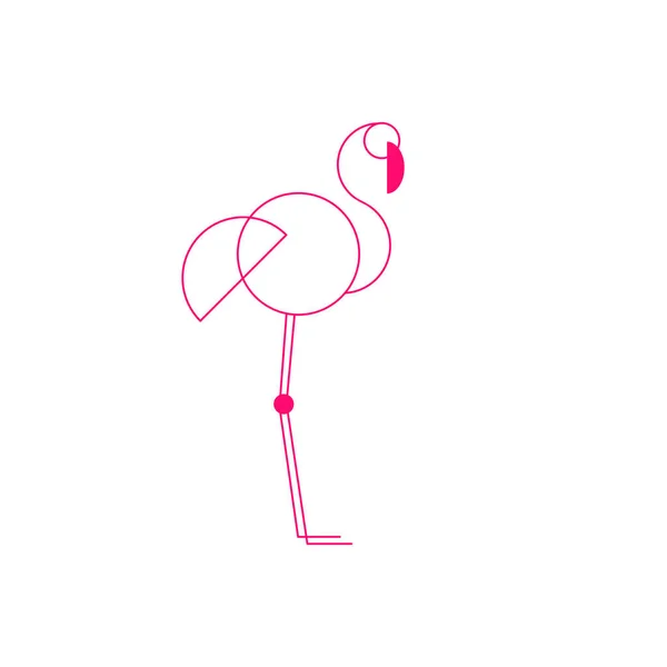 Pink flamingo sylwetka — Wektor stockowy