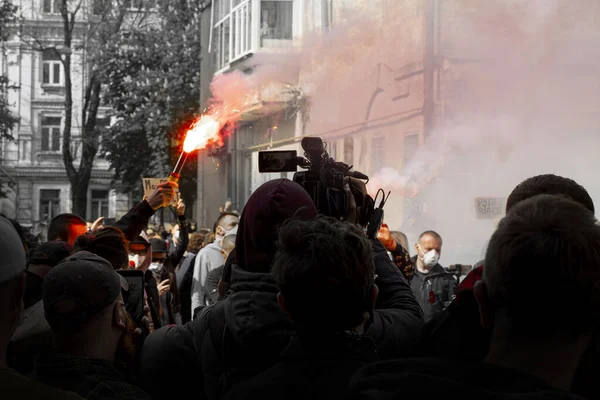 Kyiv Ukraine Mei 2020 Oekraïense Patriotten Burgeractivisten Nationalisten Staken Een — Stockfoto