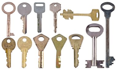 Anahtar, metal, beyaz arka plan, klasik