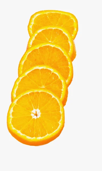 Orange Agrumes Fruits Frais Fond Blanc — Photo