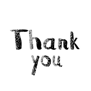 Teşekkür ederim el yazısı ifade. Vektör çizim.