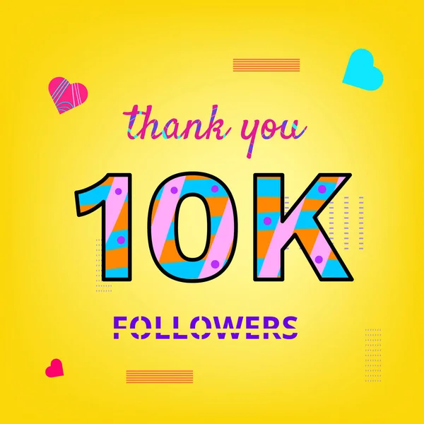 10K Followers thank you post. Vector illustration. — Stock Vector