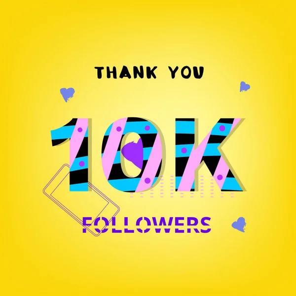 50K Followers thank you banner on yellow background. — Stock Vector