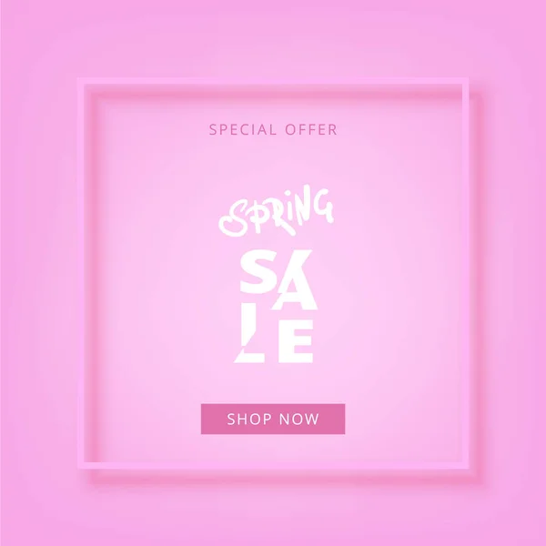 Banner de venda de primavera com moldura . —  Vetores de Stock