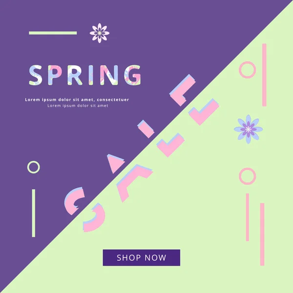 Banner de venta de primavera. ilustración vectorial . — Vector de stock