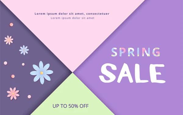 Banner Spring Sale. Plantilla para publicidad. Ilustración vectorial . — Vector de stock