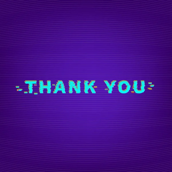 Thank You phrase. Distorted glitch style — Stock Vector