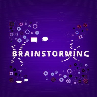 Koyu arka plan üzerinde beyin fırtınası metin. Vektör çizim.