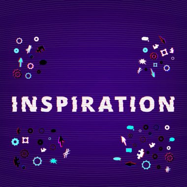 Koyu arka plan üzerinde ilham metin. Vektör çizim.