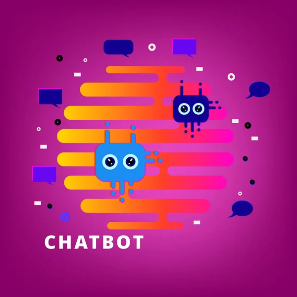 Chatbot con bolle vuote. Illustrazione vettoriale . — Vettoriale Stock