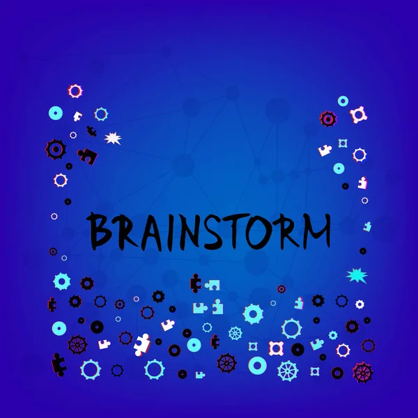 Brainstorm handwritten phrase. Vector illustration. — Stock Vector