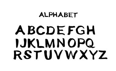 Doodle el yazısı harfler kümesi 